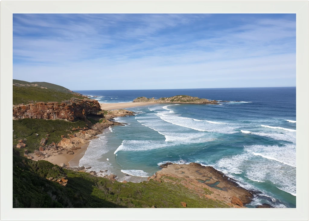 Top view of a Lapzadazy Lap Tray with a picture of Pringle Bay